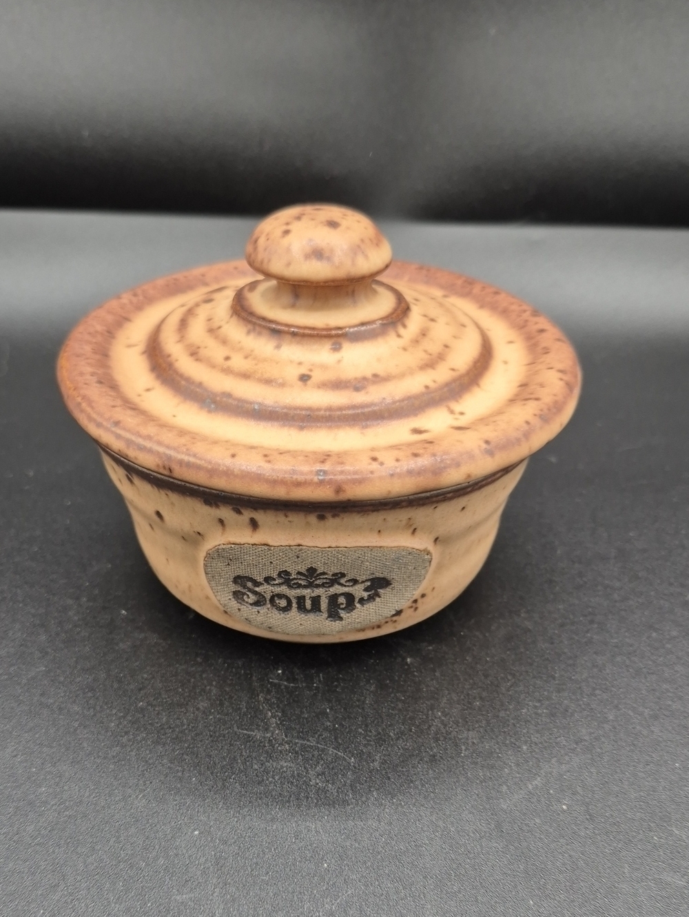 Pottery Rustic Ceramic Soup Bowl with Lid And Handle